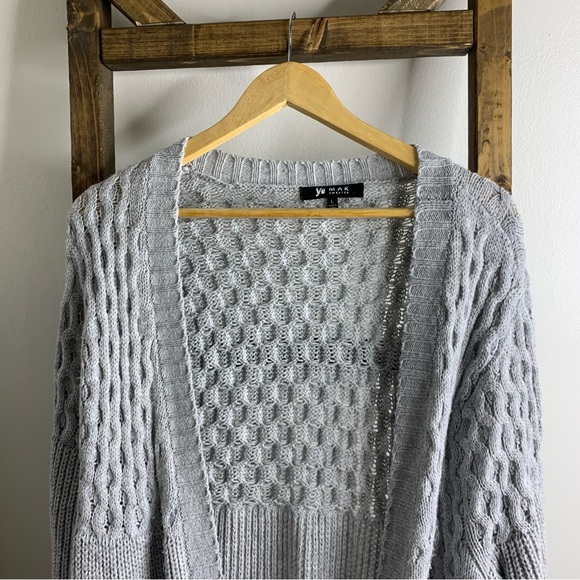 Ye Mak Sweater Gray Long Cardigan - Picture 3 of 8